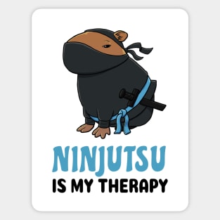 Ninjutsu is my therapy Capybara Sticker